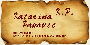 Katarina Papović vizit kartica